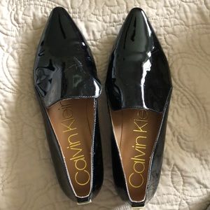 Calvin Klein Black patent leather flats